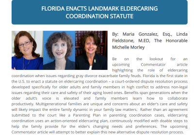 Florida Enacts Landmark Eldercaring Coordination Statute